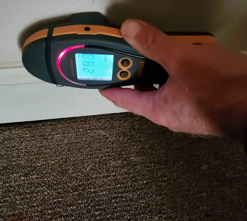 Moisture detection at baseboard during Sewage Cleanup & Sanitation in Mountain Home